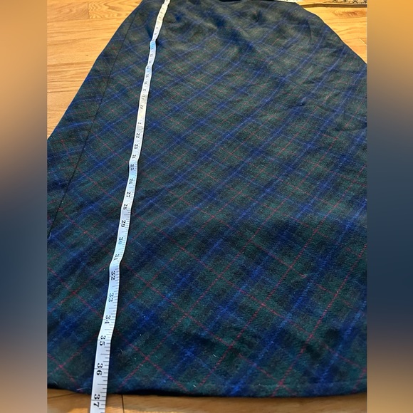Michele Wool Blend Scottish Style Green Plaid Midi Skirt Size 10 - Picture 11 of 14